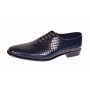 Pantofi eleganti barbati din piele naturala Havana Croco Lac Bleumarin Inchis
